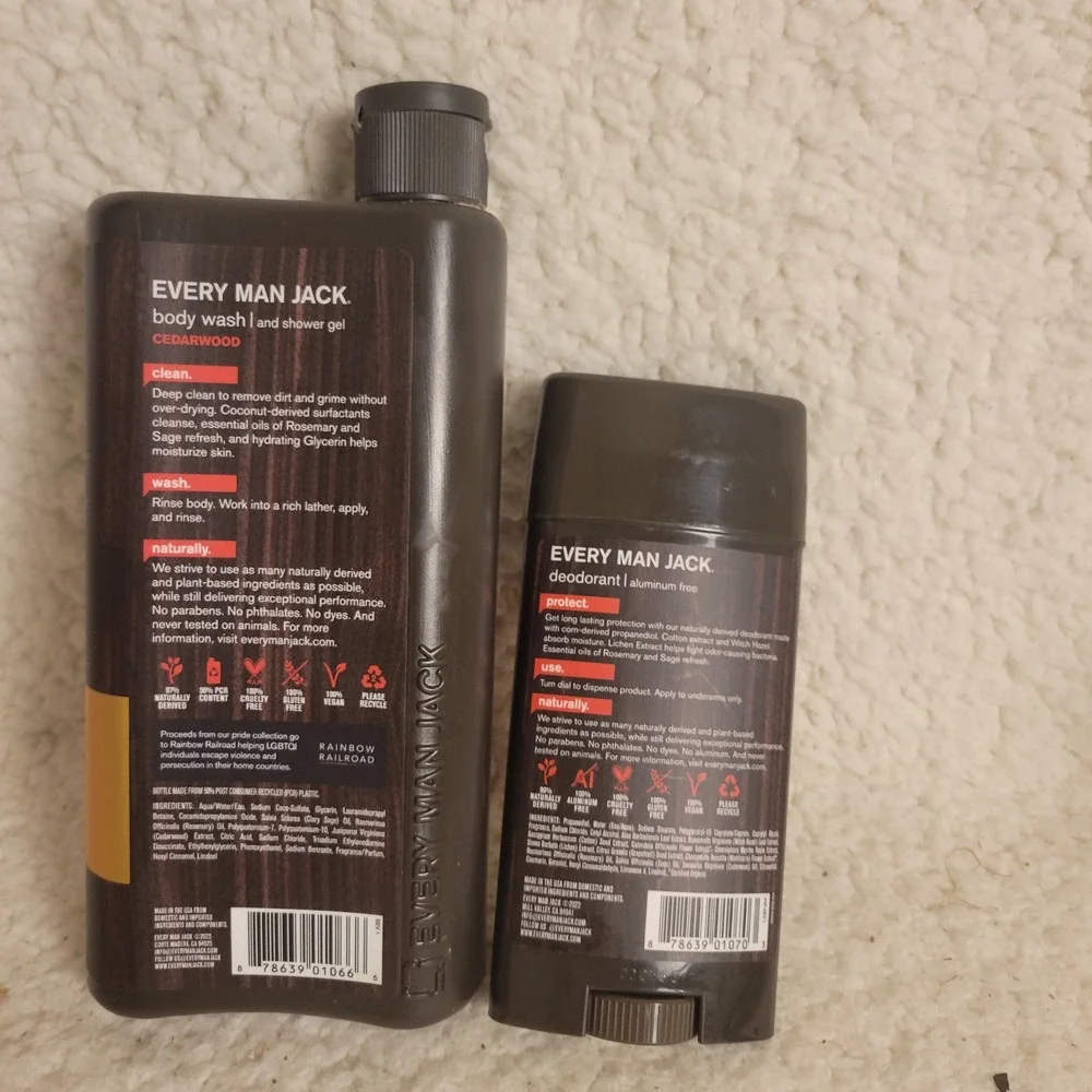 Every Man Jack Body Wash Deodorant Set Mens OS Cedarwood New Pride Limited Edit